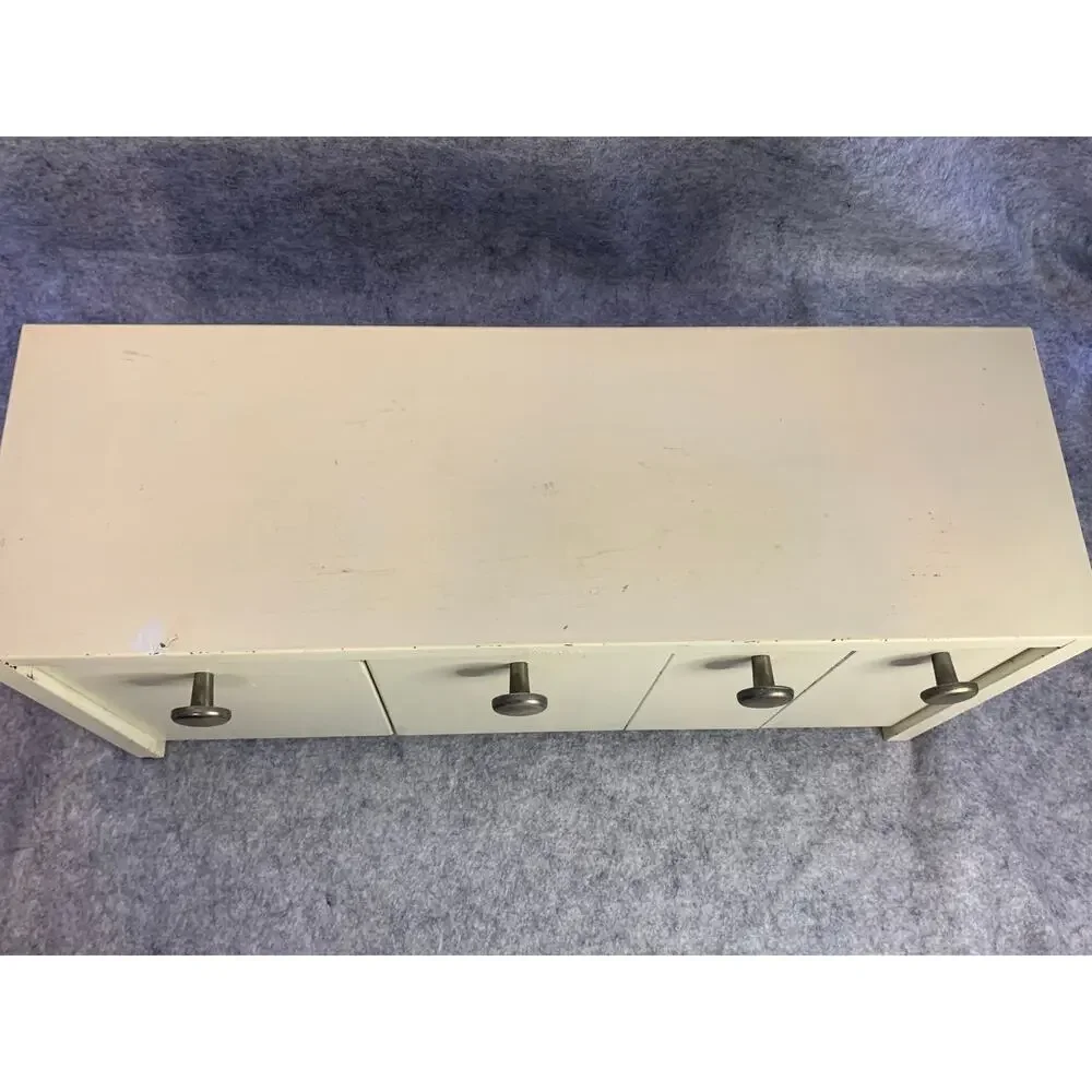 Vintage EMCO Binister Metal 4 Bin Canister, White, Counter or Wall Mount, 1950s